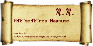 Mészáros Magnusz névjegykártya