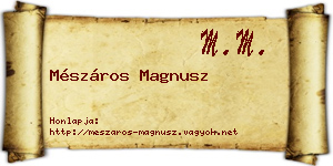 Mészáros Magnusz névjegykártya